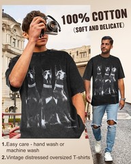 Flafens Oversized Tshirts for Men – Graphic T Shirt Tees Crewneck Short Sleeve