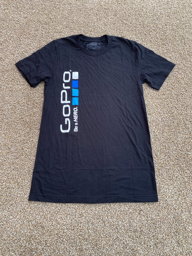 Go Pro Shirt Mens S Black Short Sleeve Casual Cotton Be a Hero Adventure Camera