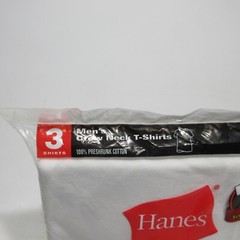 2 Packs Hanes Crew Neck T Shirt Undershirt Large White 3 Pack Tagless Cotton