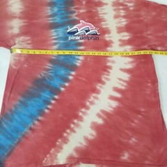Pink Dolphin Men’s Red Tie Dye Front Back Graphic Short Sleeve T-Shirt Size XXL