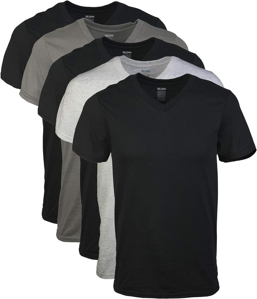 Men’S V-Neck T-Shirts, Multipack, Style G1103 Large