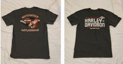 Harley Davidson Geneve Switzerland Flame Dice Short Sleeve T-shirt D. Gray – M