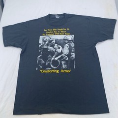vintage 90s VIETNAM VETERAN POW MIA COMFORTING ARMS PHOTO T-Shirt LARGE war army