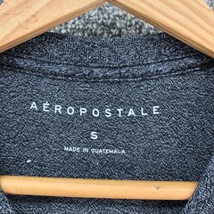 Aeropostale Graphic Tee T-Shirt Marled Black Gray Mens Sz S Crew Neck NY – EXC C