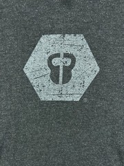 Mens Shirts Large WOD LIFE Training Gray US Flag Graphic Logo Crew Short Sleeve