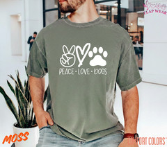 Unisex Peace Love Dogs Printed T SHIRT,T shirt women,T shirt men,T shirt vintage