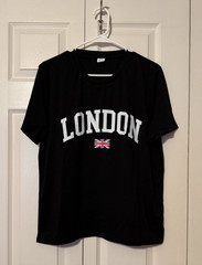 ZHX London England United Kingdom Solid Black Short Sleeve T-Shirt ~ L ~ NEW!