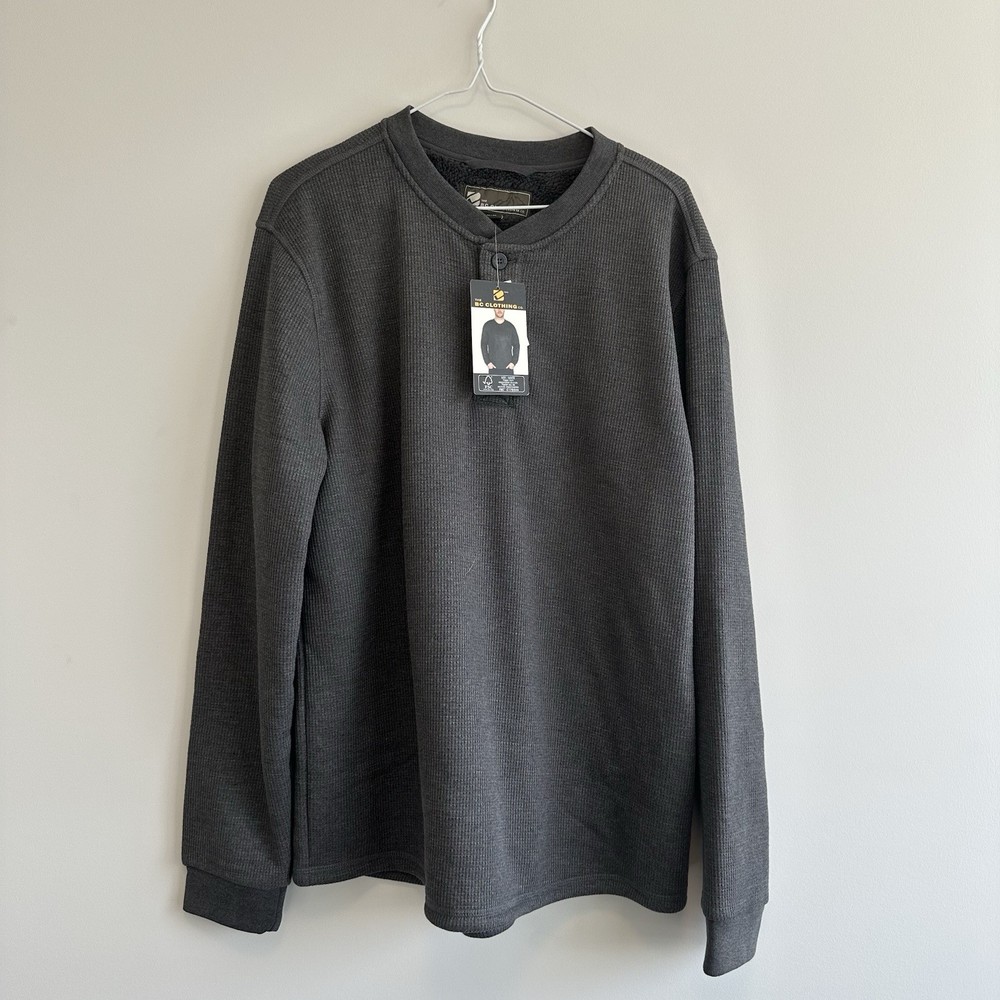 NWT BC Clothing Co Men Sherpa Lined Thermal Long Sleeve Size M Button Up Soft