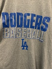 MLB Los Angeles LA Dodgers Majestic T-shirt Mens Size XL Heather Gray Tee
