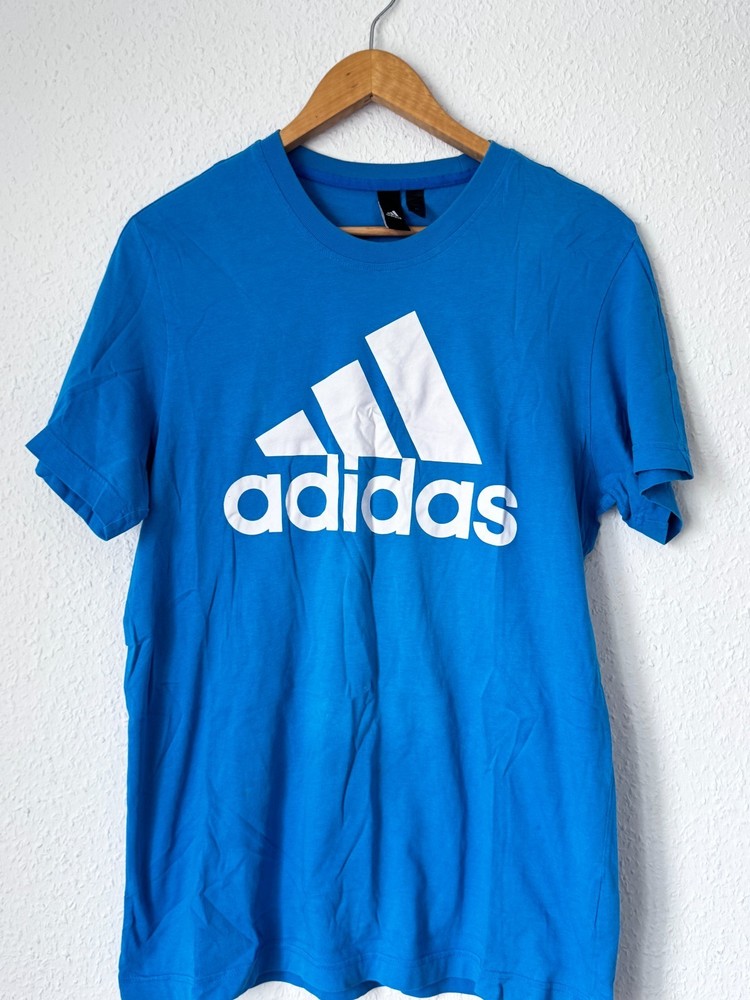 Adidas Men’s Essential Logo T-Shirt – Blue – Size M – Cotton – CZ7511