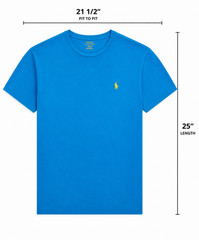 Polo Ralph Lauren Men’s Medium Blue T-Shirt Yellow Pony Logo Crew Neck
