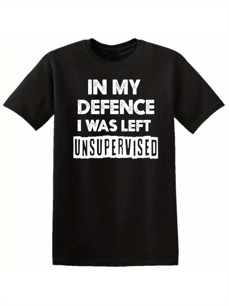 [Funny Slogan T Shirt] Funny Slogan All-Season Mens T Shirt, In My Defence