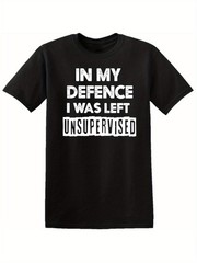 [Funny Slogan T Shirt] Funny Slogan All-Season Mens T Shirt, In My Defence