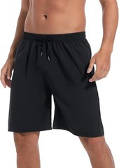 Kinglaman 5 Pack Mens Athletic Gym Workout Large, 3 Black 1 Blue 1 Gray