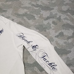 Hook & Tackle Shirt Mens Large White Pullover Long Sleeve Fishing Outdoors