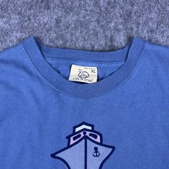 Vtg Y2K Life Is Crap Men’s T-Shirt Parody Joke Humor Blue Short Sleeve Size XL