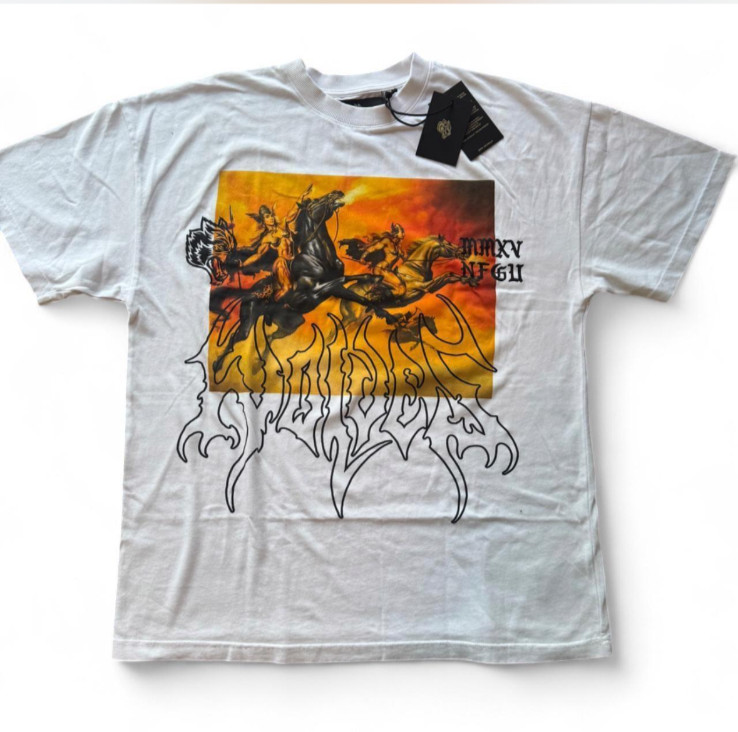 DARC SPORT SIZE SMALL VALKYRIE WARRIOR WOLVES SSDD NFGU GRAPHIC WHITE SHIRT