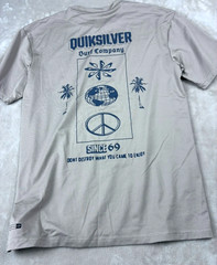Quicksilver Surf Co. Since 69 Men’s S Tshirt Soft Polyester Cotton Feel Tan