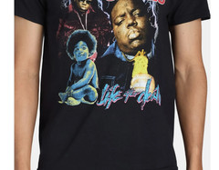 Biggie Men’s SIZE S 34-36 Collage Graphic Tee with Short Sleeves color BLACK NEW