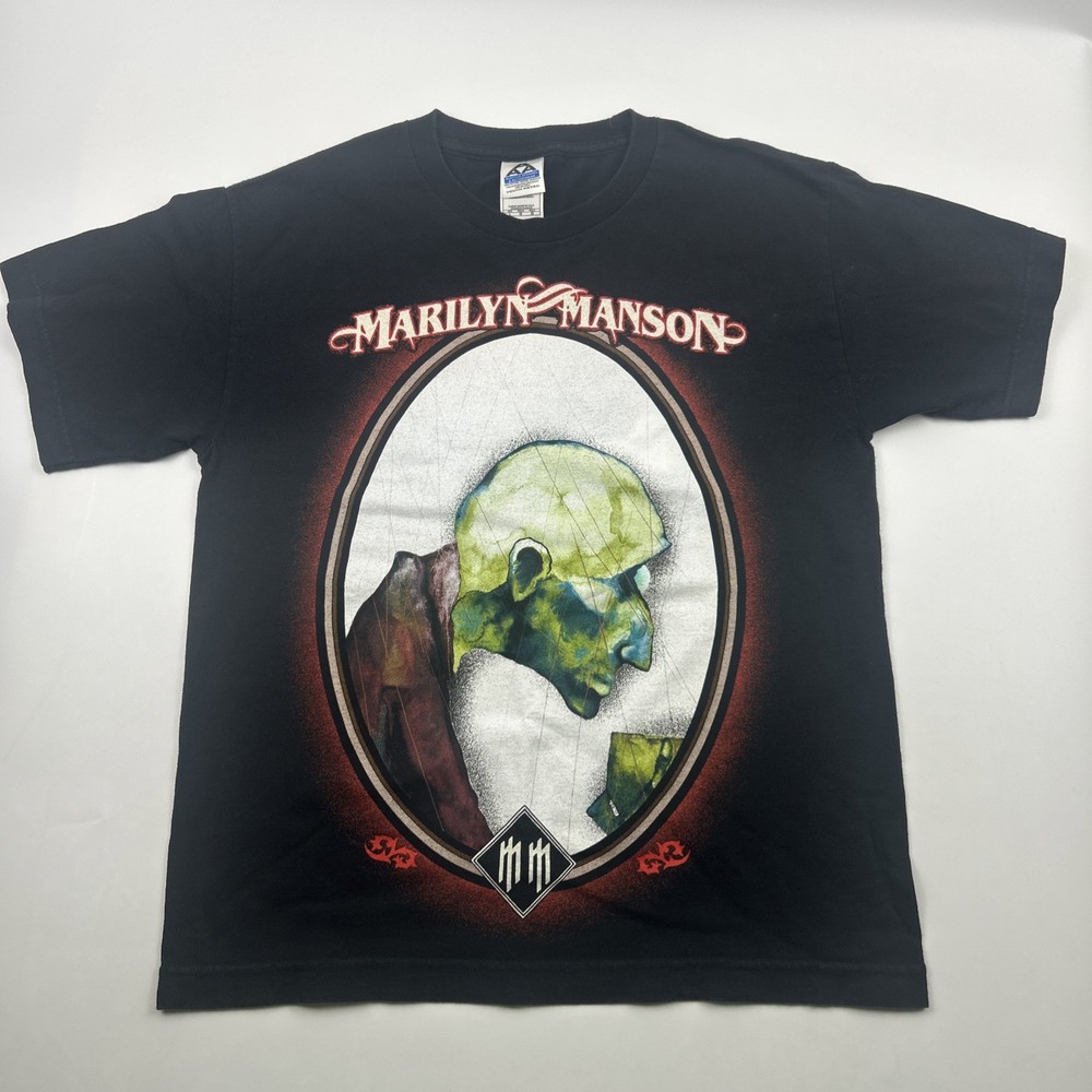 Vintage 2003 Marilyn Manson The Golden Age Of Grotesque Portrait T-Shirt Youth L