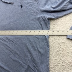 Polo Ralph Lauren Mens Hooded T-Shirt Light Blue Heather Cotton Long Sleeve L