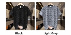 Men Luxury Fashion Trendy Diamond Ripped Hole Casual Summer Streetwear T-Shirt