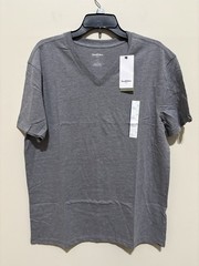 Men’s Everyday Wear Short Sleeve V Neck T-Shirt Goodfellow Casual Gray L NWT
