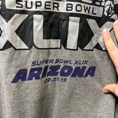 NFL Team Apparel T-Shirt Mens L Heather Gray Super Bowl XLIX Arizona