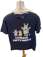 Mad Engine Bluey WhaddUp Party People Bandit Bluey & Bingo Navy Men’s Medium New