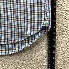 RALPH LAUREN Shirt Mens MEDIUM Slim Fit Multicolor Plaid Long Sleeve Button Up