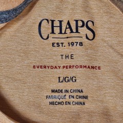 Chaps Along The Seacoast Graphic T-Shirt Men’s L Orange Polyester Spandex