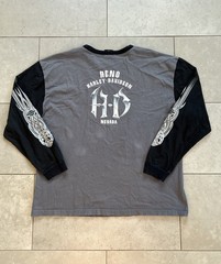 Vintage Harley Davison Two Tone Tribal Motorcycle Biker Long Sleeve Tee Shirt XL