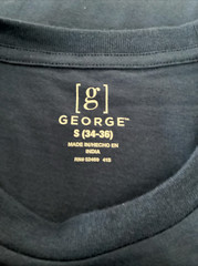 GEORGE SUPER SOFT ESTATE BLUE LONG SLEEVE CREW NECK TEE SHIRT Sz S*