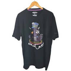 BKYS Mens Black Embellished Wireless Love Crew Neck Bunny T-Shirt Streetwear 3XL