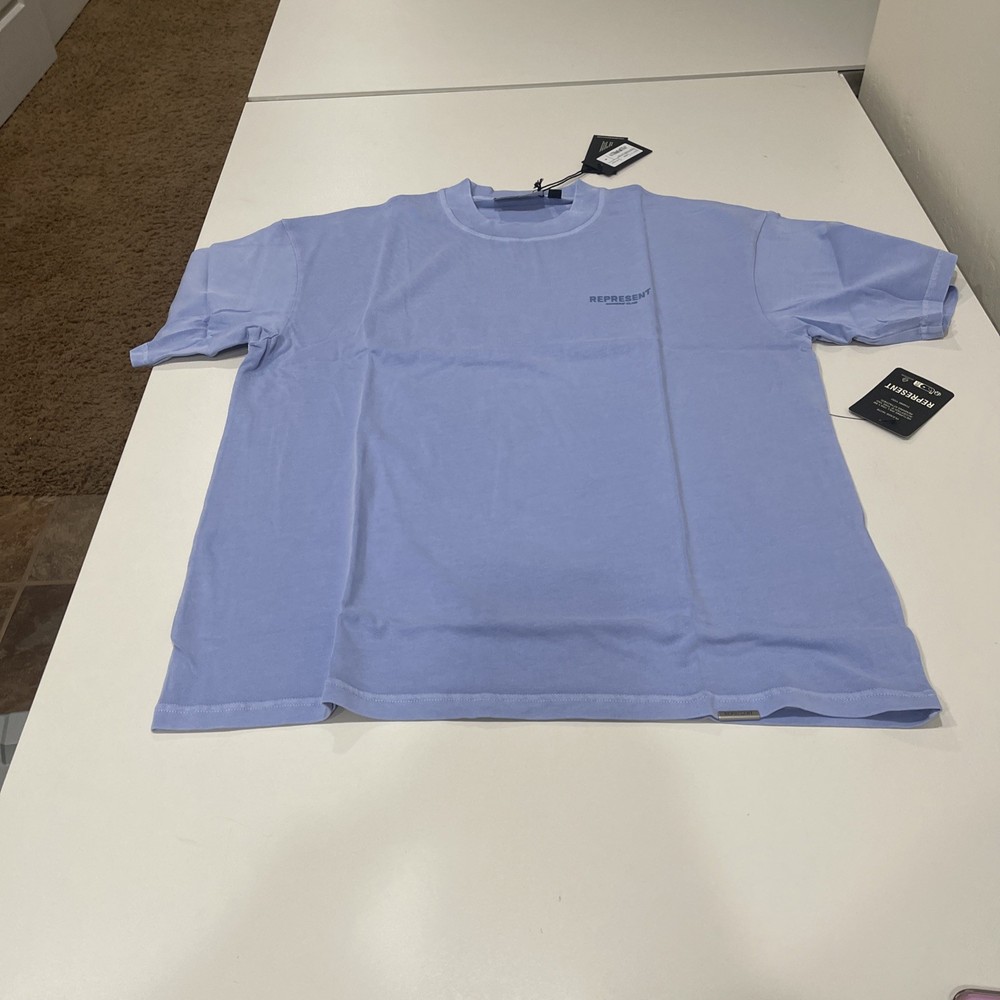 Represent Owners Club Logo Cotton T-Shirt Size M Color Vista Blue