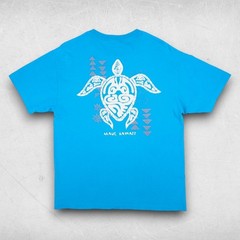 ALSTYLE T-shirt Men L Aqua Blue Maui Hawaii Sea Turtle Graphic Retro Casual