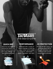 Men’s Workout Tank Tops Gym Sleeveless UPF 50+ Summer Sun Shirts Quick Dry Tops