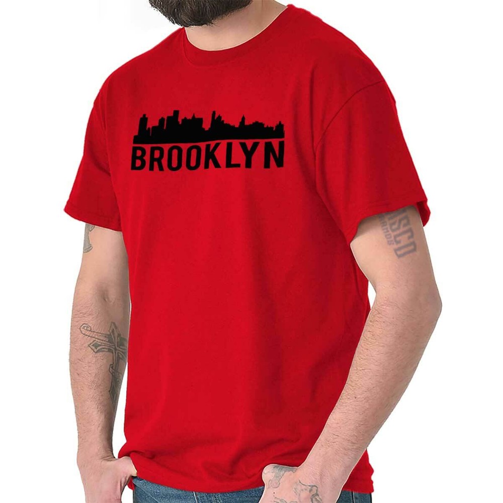 Brooklyn City Skyline Silhouette Urban NYC Fashion Novelty Tee T-Shirt Tee