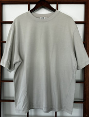 UNIQLO MEN’S AIRISM SHORT-SLEEVE CASUAL T-SHIRT COTTON BLEND BEIGE XL MINT