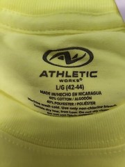 Athletic Works Men’s Acid Yellow Color Cotton Tee Extra Large size, pack of 2