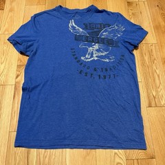 Men’s Y2k American Eagle Big Logo Blue Shirt Size M Medium 2000s Art Casual Euc