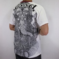 WEED Ganesha Ringer T-Shirt Men Vintage Ganesh Om Hindu God Hippie Bohemian WE03