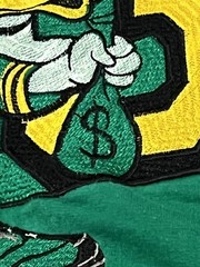 T Shirt – XS -Retro Label Green Just Get Yours 23 Money Bag 24 Cash Trendy