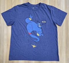 Disney Aladdin Mens Sz XL T-Shirt, Short Sleeve, Heavyweight, Heather Blue