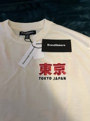 BrandMakers Tokyo Japan Samurai Graphic Logo Heavyweight Long Sleeve Tee Cream M