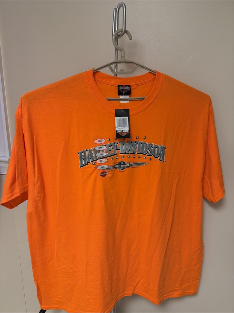 Harley-Davidson Men’s T-Shirt 3XL Annapolis Maryland Short Sleeve Bright Orange