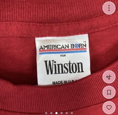 American Born Winston Select Red Graphic Eagle Pocket Cotton Men’s T-Shirt L