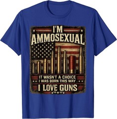I’m Ammosexual Born This Way Love Guns USA Flag Graphic T-Shirt