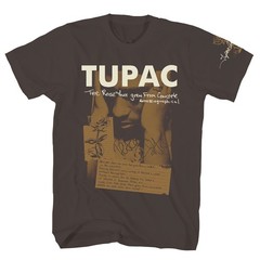 Men’s Tupac Poetry On Dark Chocolate T-shirt XXX-Large Dark Chocolate