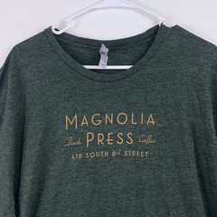 Magnolia Press Coffee Shop Emerald Green Adult 2XL NextLevel Apparel T-shirt